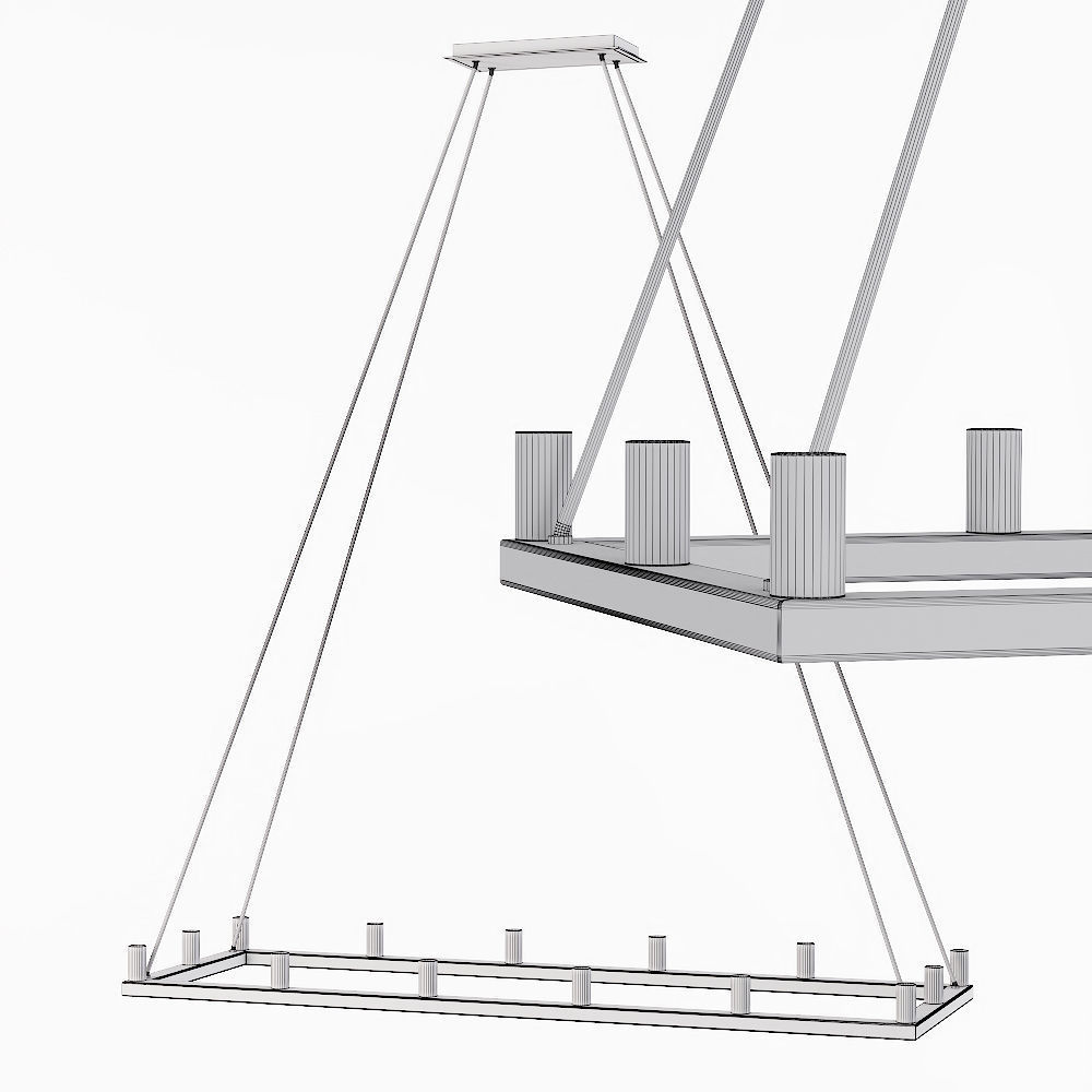 Restoration Hardware RENNES LINEAR CHANDELIER 48 Brass 3D model_1