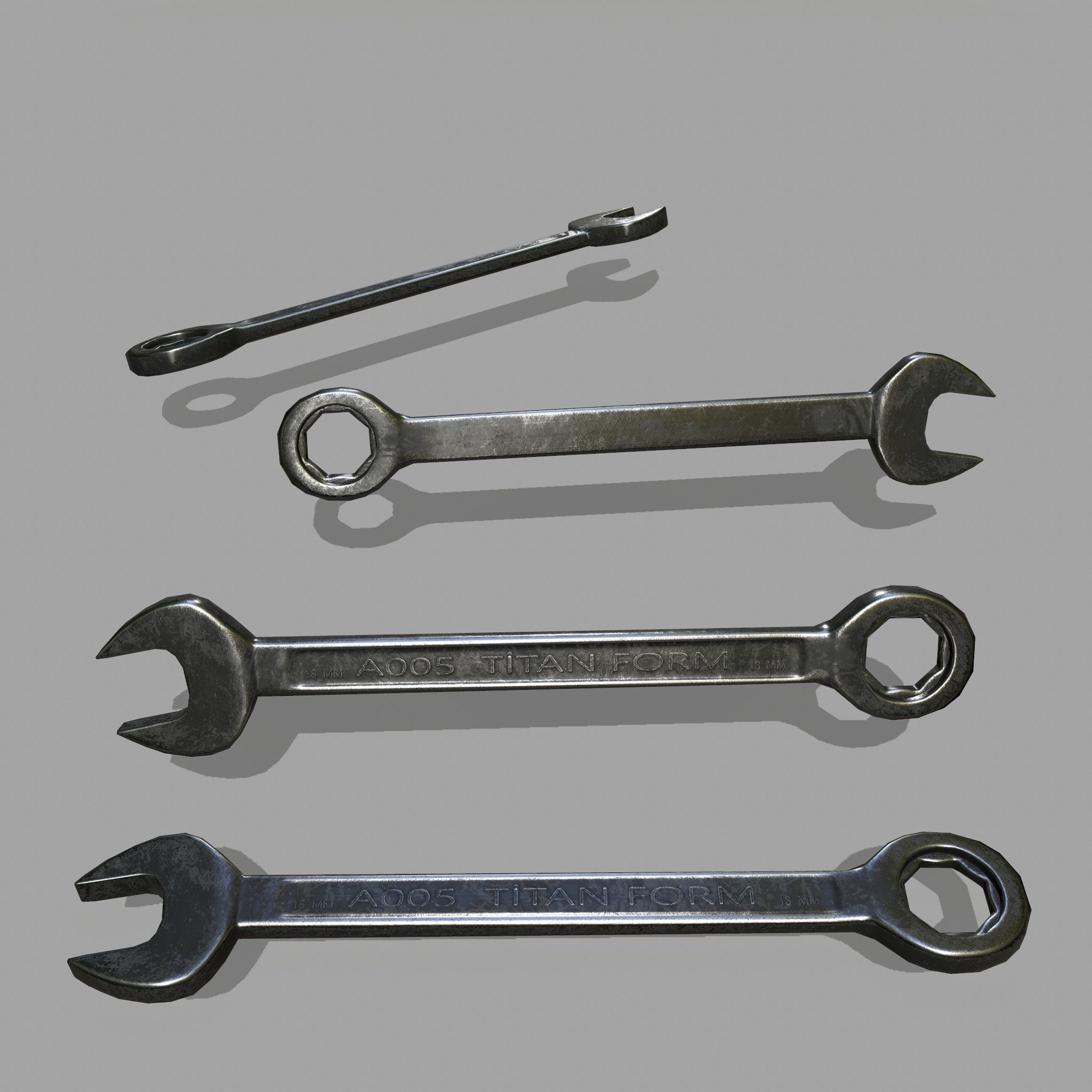 wrench Low-poly 3D model_1