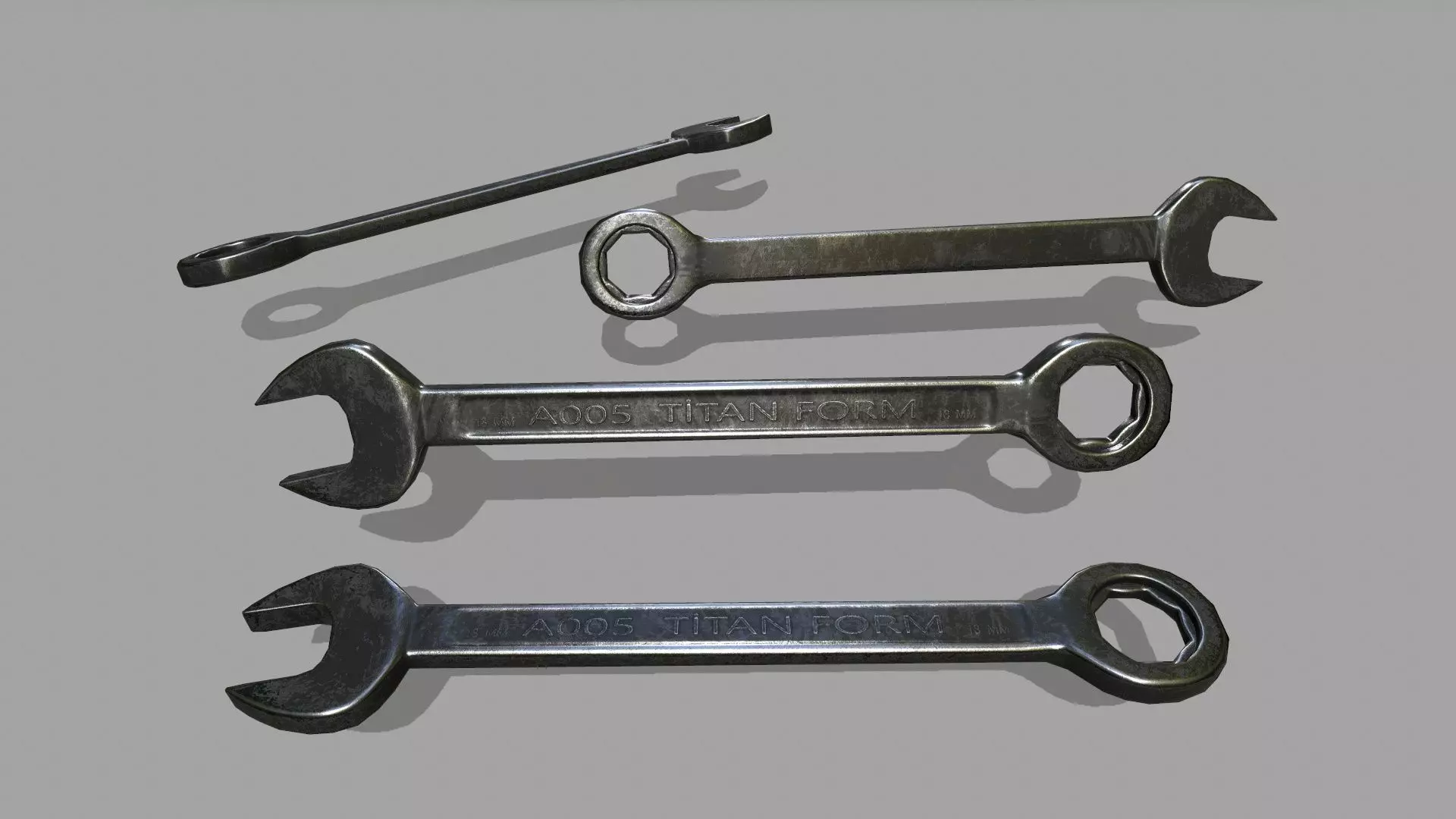 wrench Low-poly 3D model_0