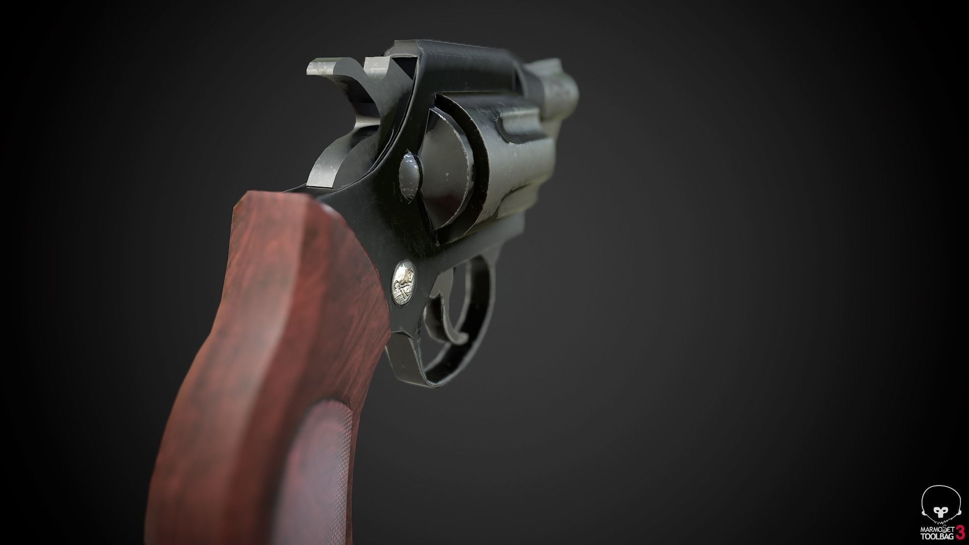 Colt revolver Low-poly 3D model_7