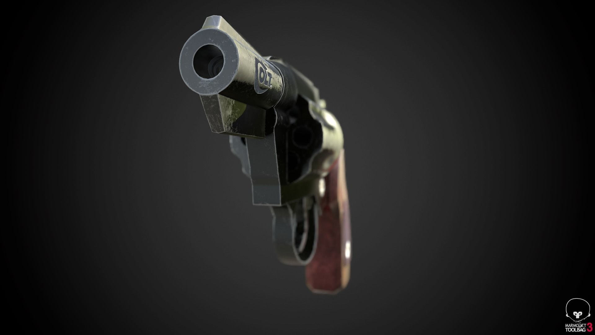 Colt revolver Low-poly 3D model_1