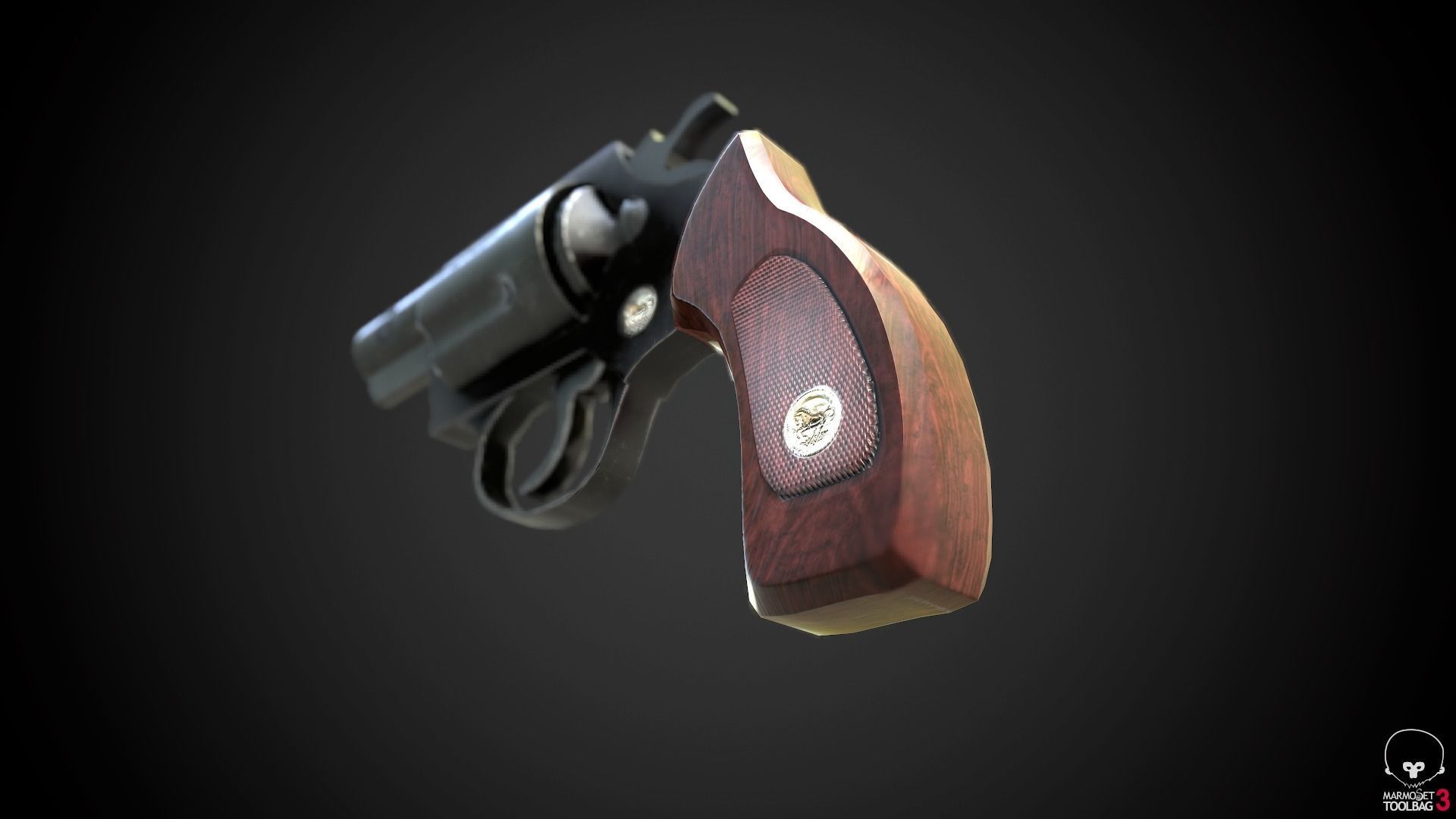 Colt revolver Low-poly 3D model_5