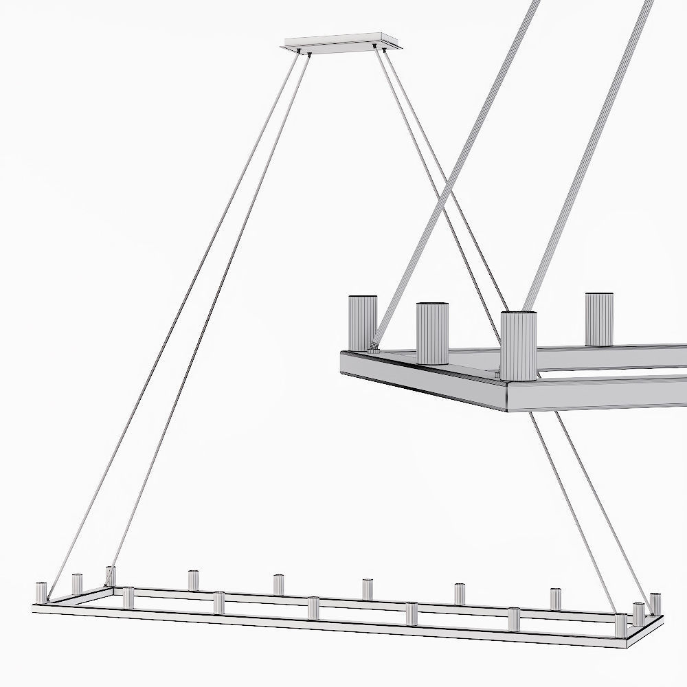 Restoration Hardware RENNES LINEAR CHANDELIER 60 Brass 3D model_1