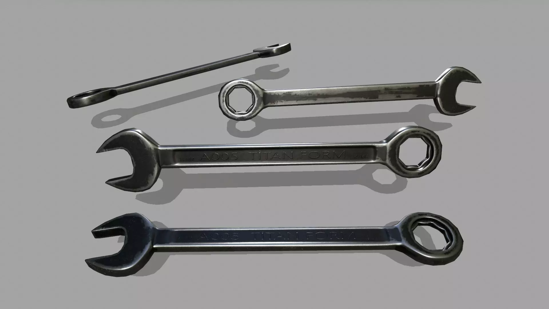 wrench Low-poly 3D model_0