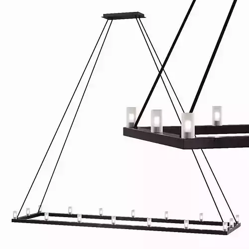 Restoration Hardware RENNES LINEAR CHANDELIER 60 Black 3D model