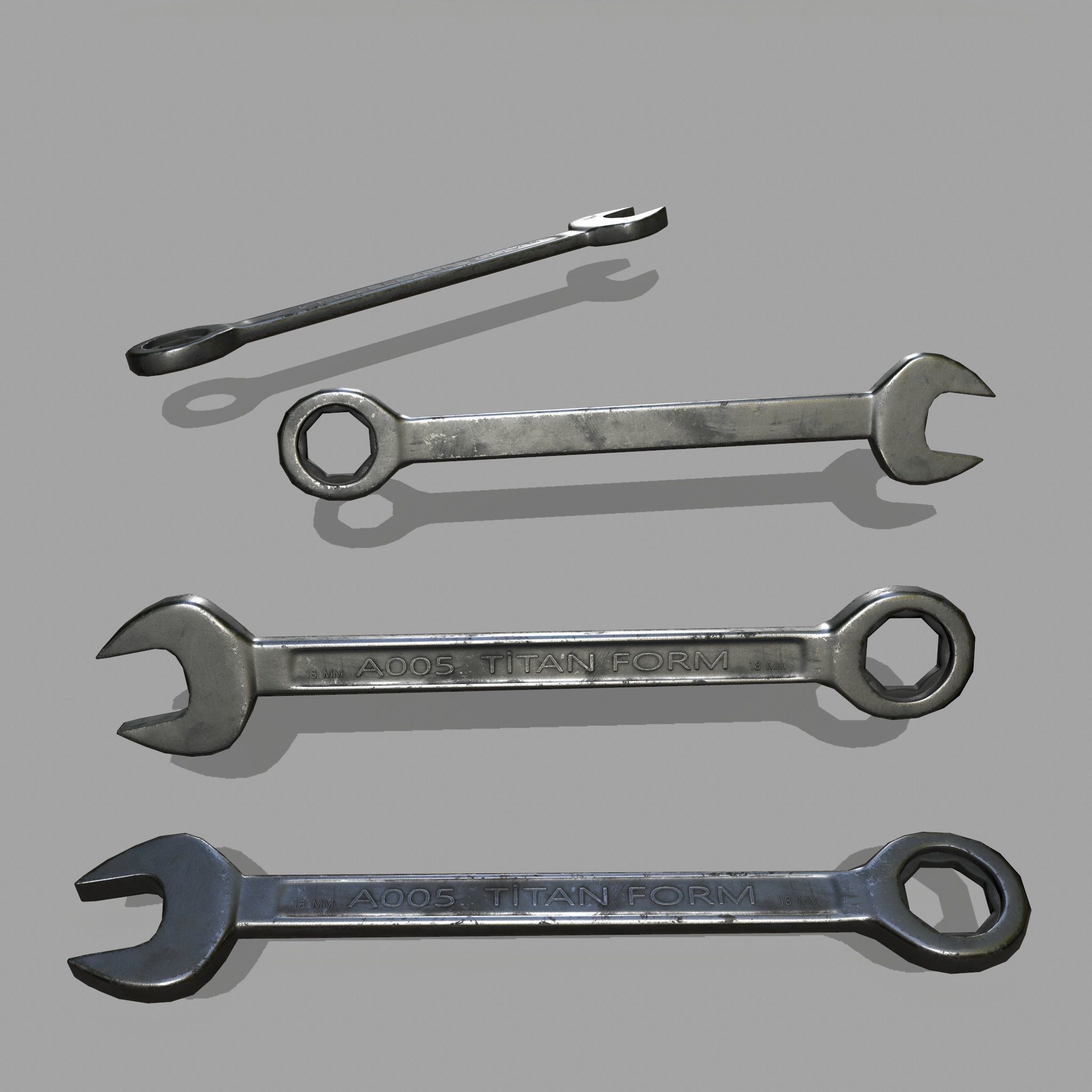 wrench Low-poly 3D model_2