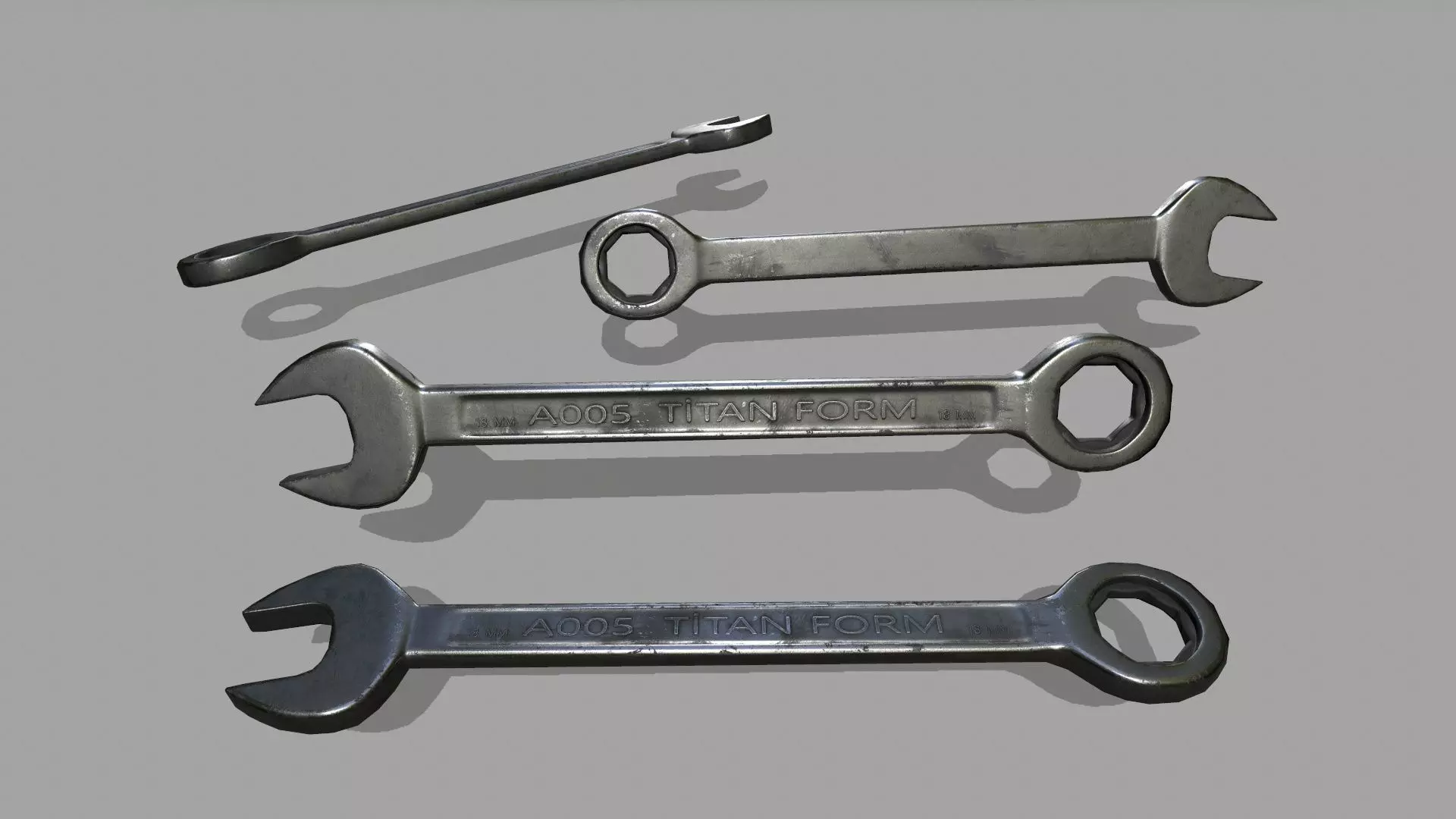 wrench Low-poly 3D model_1