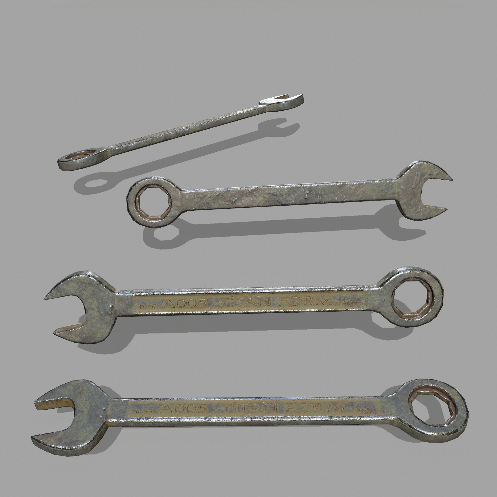 wrenc wrench Low-poly 3D model_2