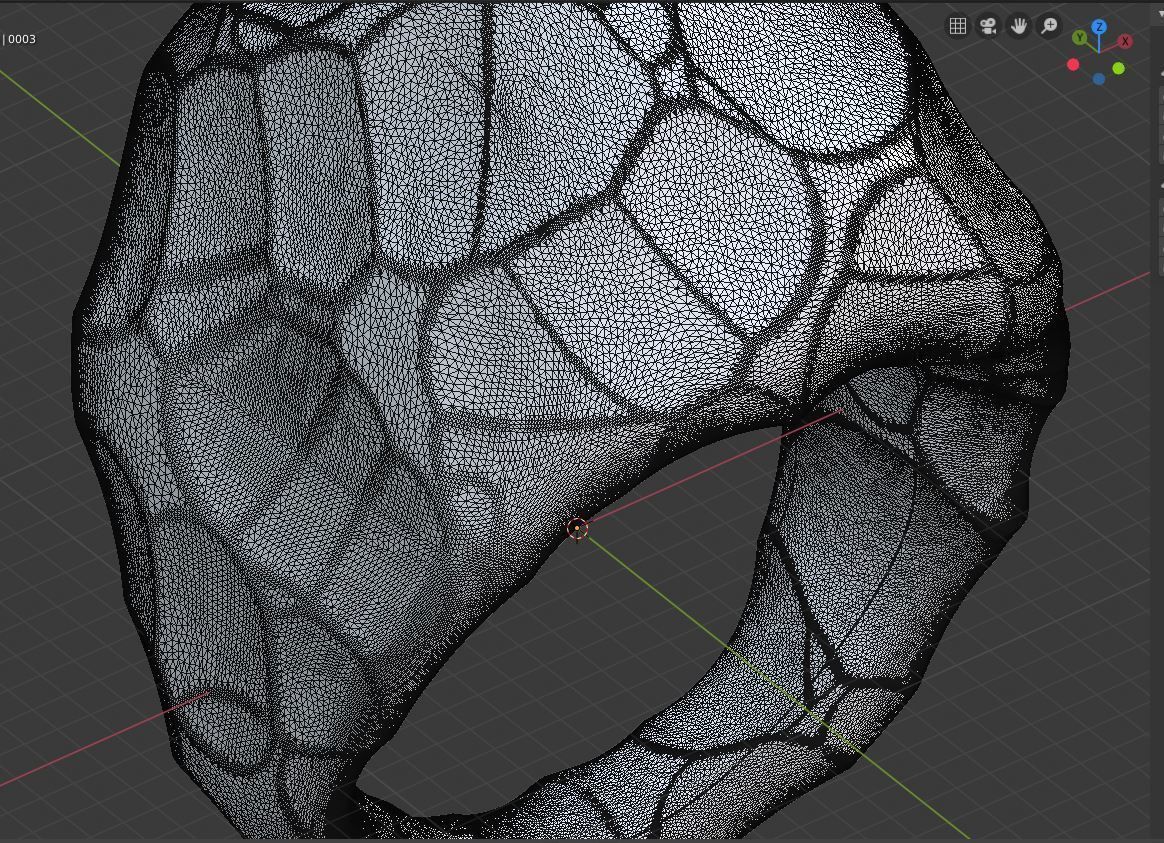 Big  hammered ring 3D print model_1