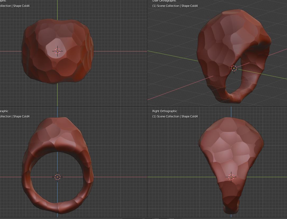 Big  hammered ring 3D print model_6