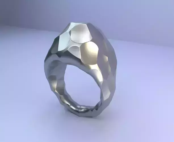 Big  hammered ring 3D print model