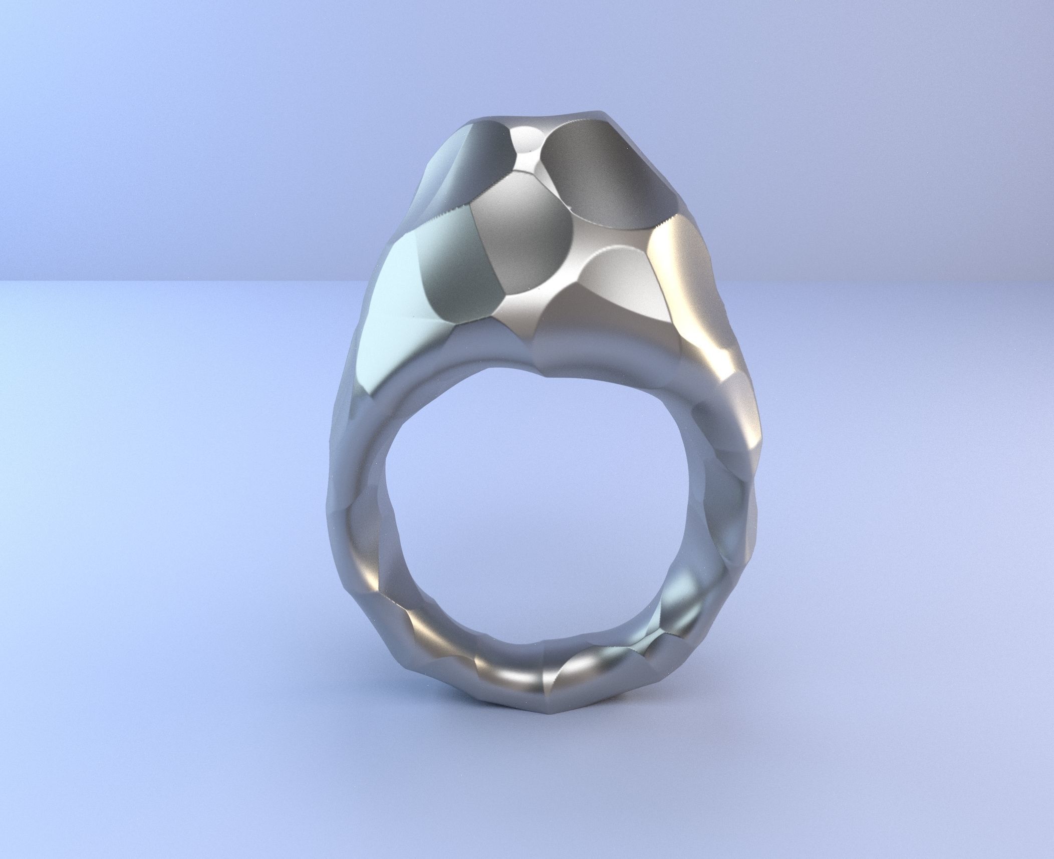 Big  hammered ring 3D print model_5