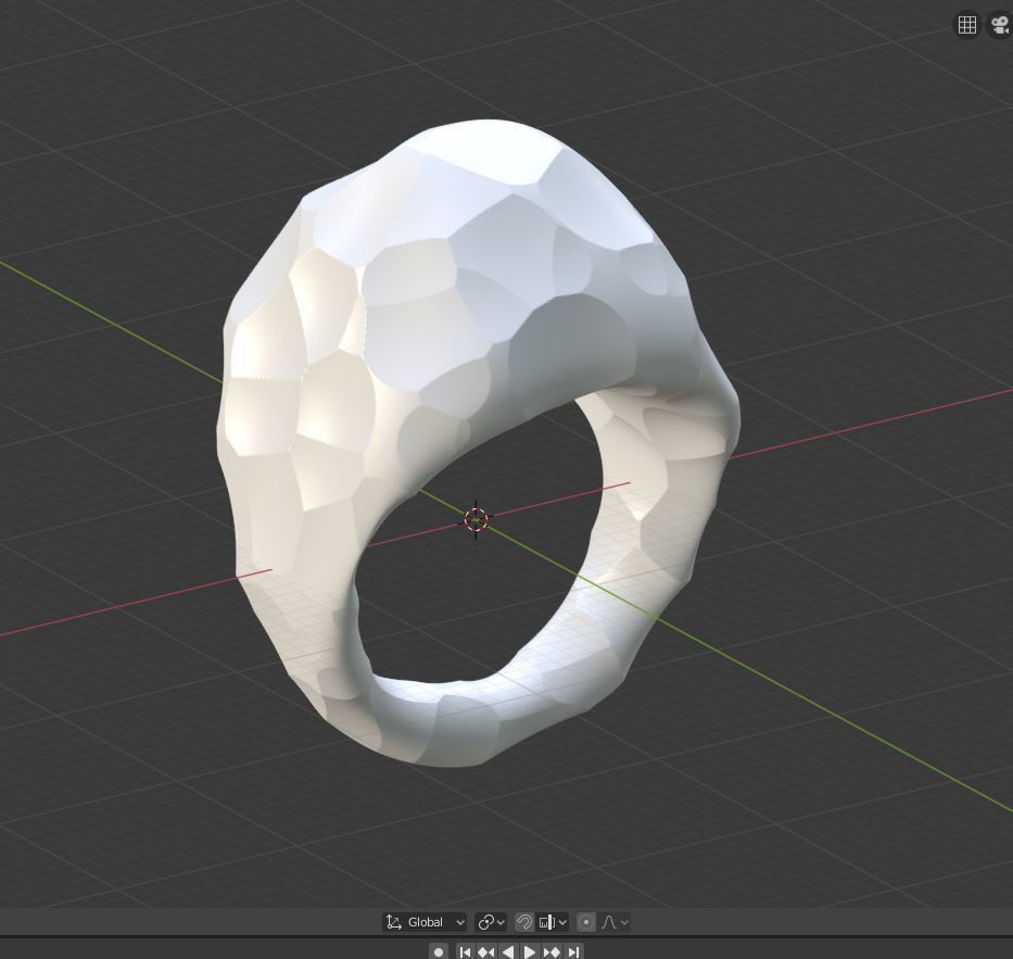Big  hammered ring 3D print model_2