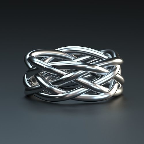 Heavy braided band Ring 3D print model