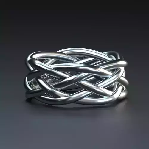 Heavy braided band Ring 3D print model
