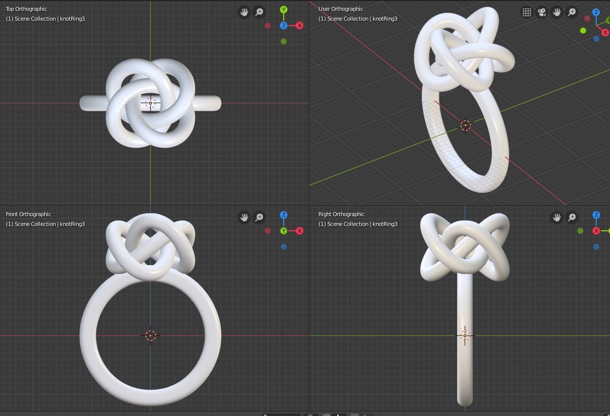 Perfect Knot Ring 3D print model_4
