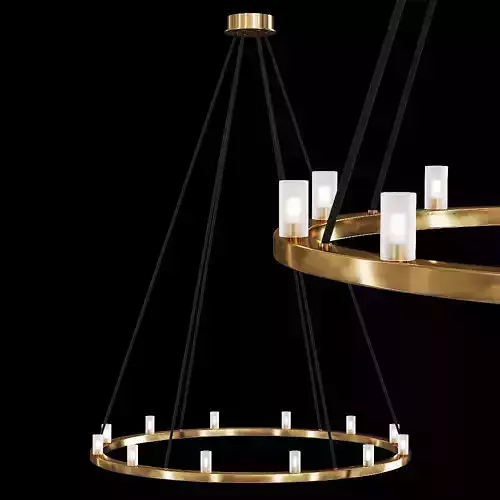 Restoration Hardware RENNES ROUND CHANDELIER 36 Brass