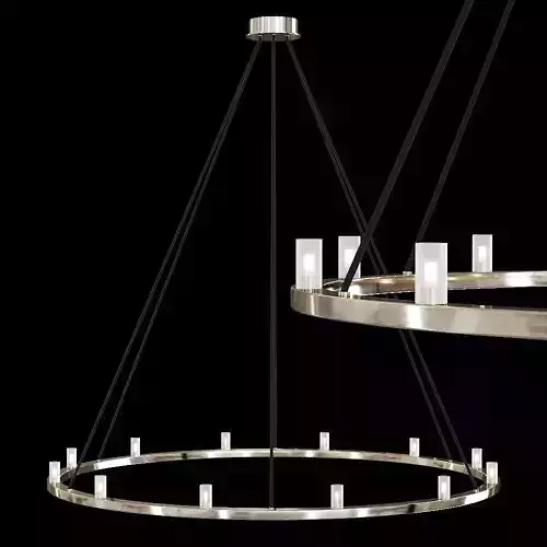 Restoration Hardware RENNES ROUND CHANDELIER 48 Nickel