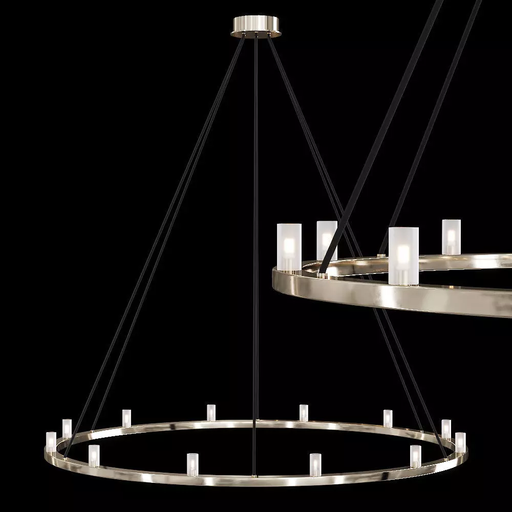 Restoration Hardware RENNES ROUND CHANDELIER 48 Nickel 3D model_0
