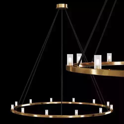 Restoration Hardware RENNES ROUND CHANDELIER 48 Brass