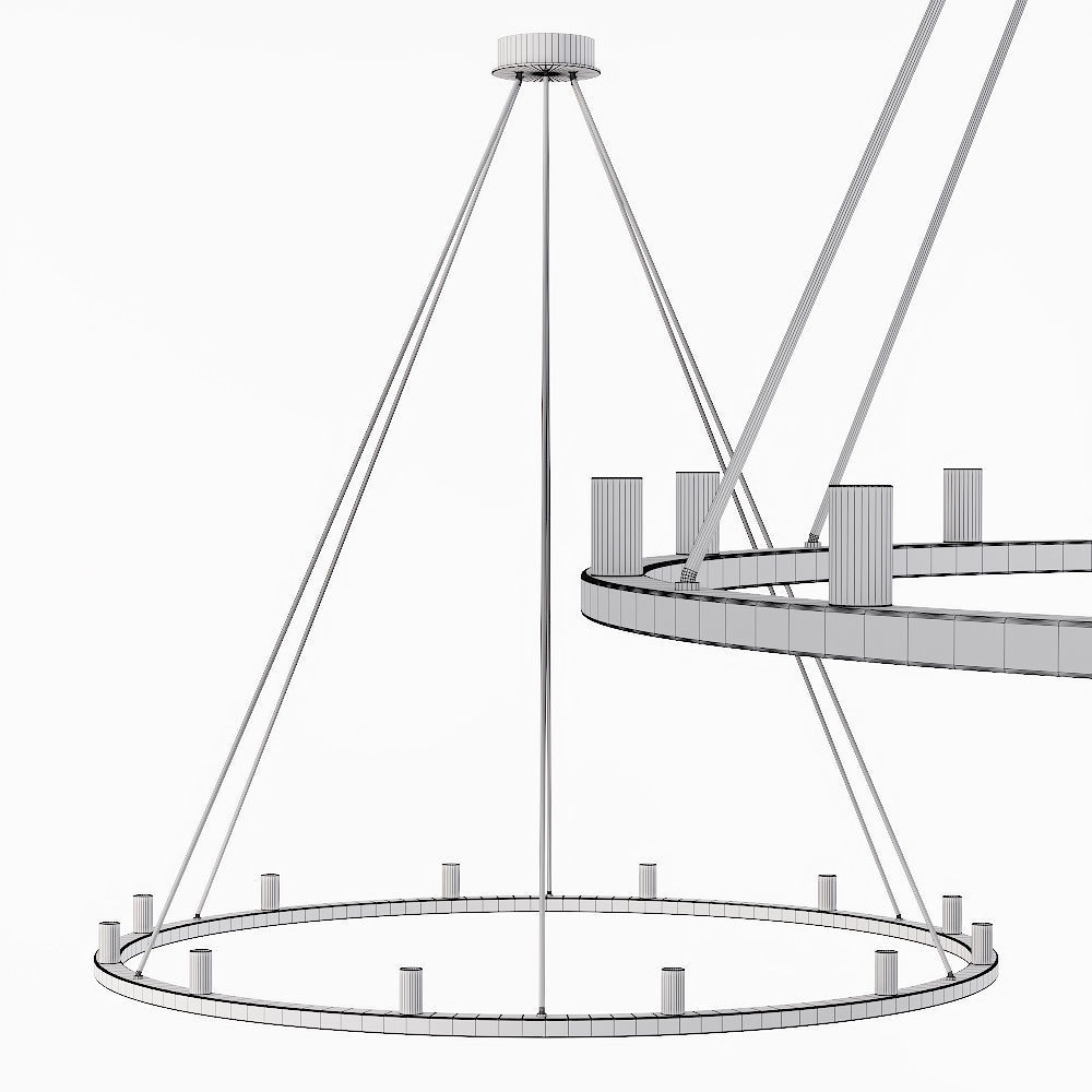 Restoration Hardware RENNES ROUND CHANDELIER 48 Brass 3D model_1