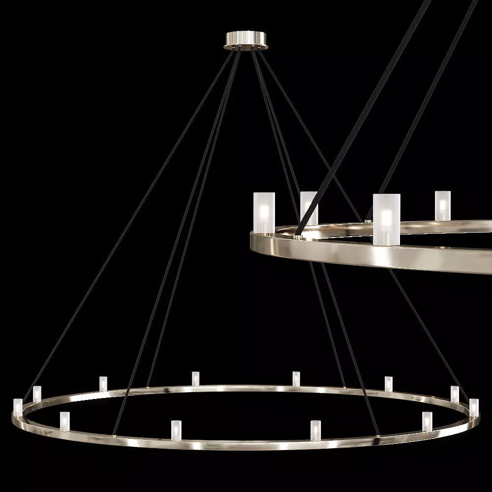 Restoration Hardware RENNES ROUND CHANDELIER 60 Nickel 3D model_0
