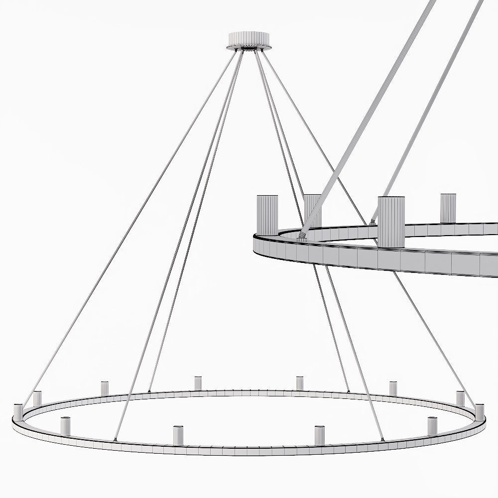 Restoration Hardware RENNES ROUND CHANDELIER 60 Brass 3D model_1