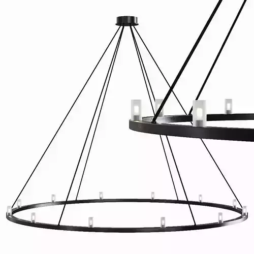 Restoration Hardware RENNES ROUND CHANDELIER 60 Black 3D model