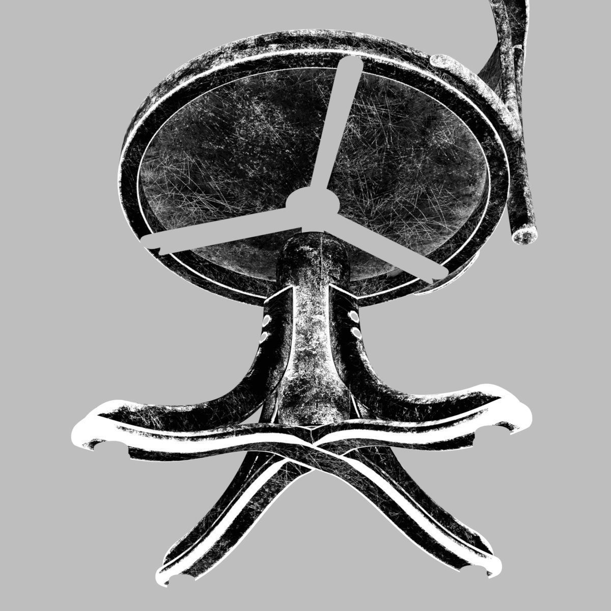 TON Armchair Kontor 523 Aged Low-poly 3D model_29