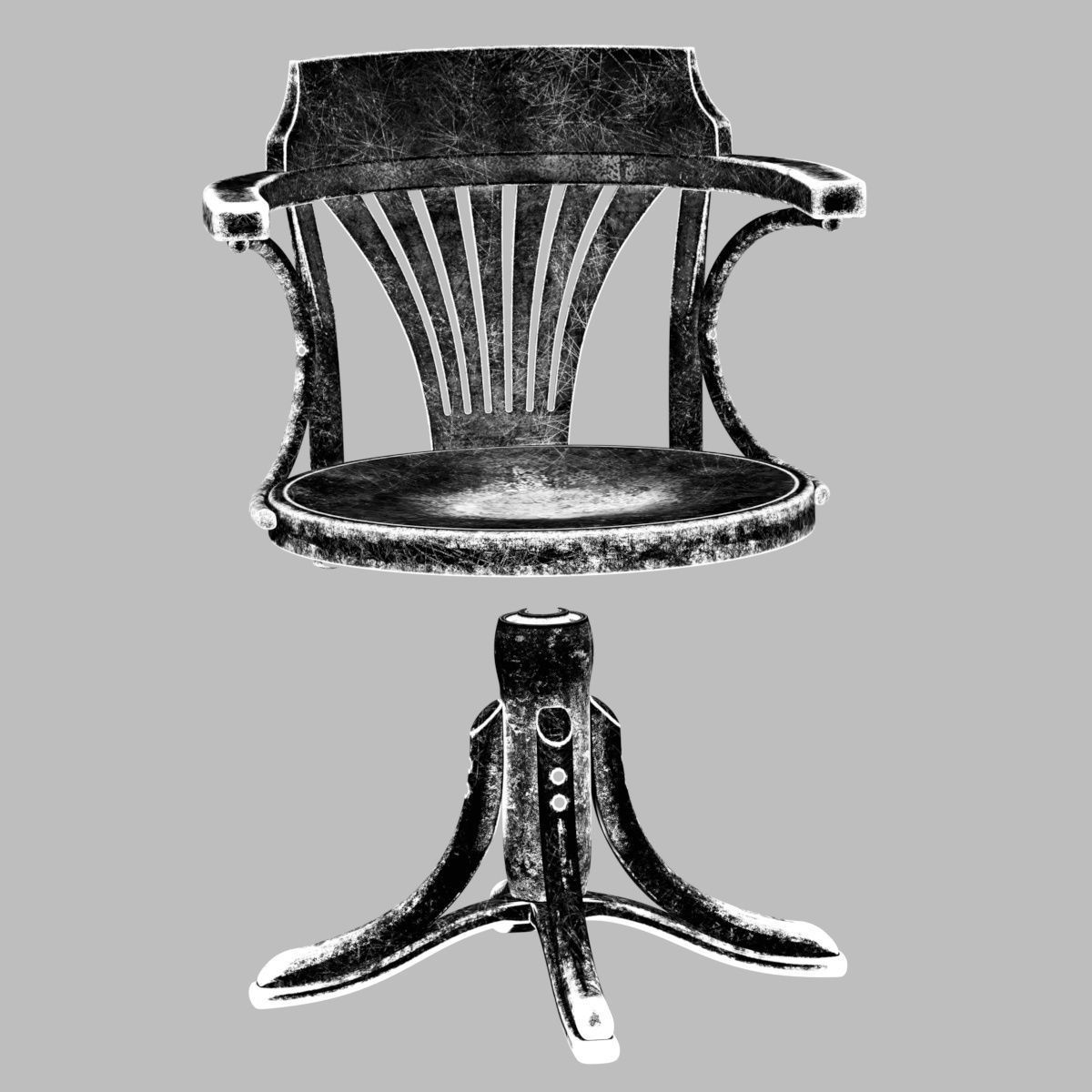 TON Armchair Kontor 523 Aged Low-poly 3D model_28