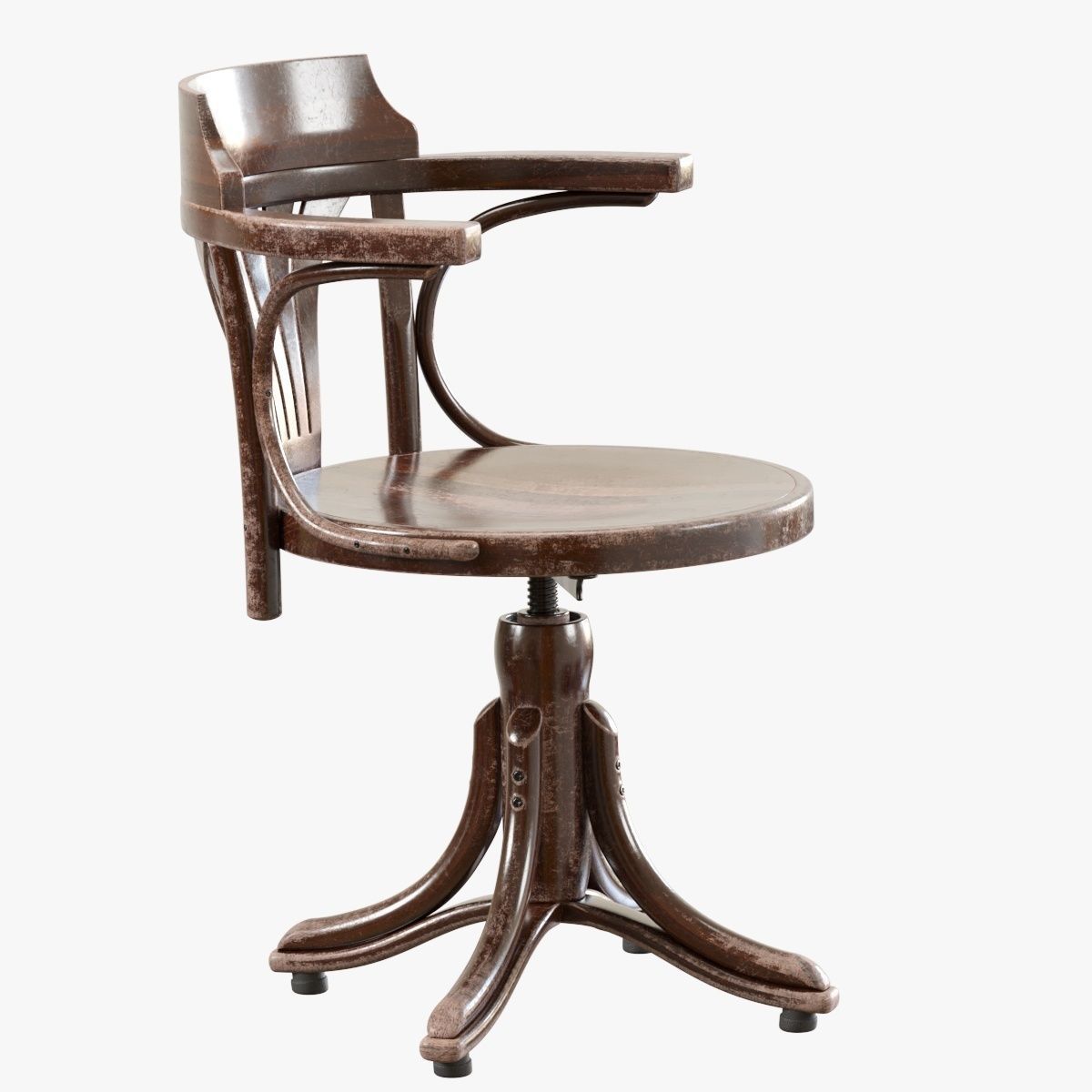 TON Armchair Kontor 523 Aged Low-poly 3D model_1