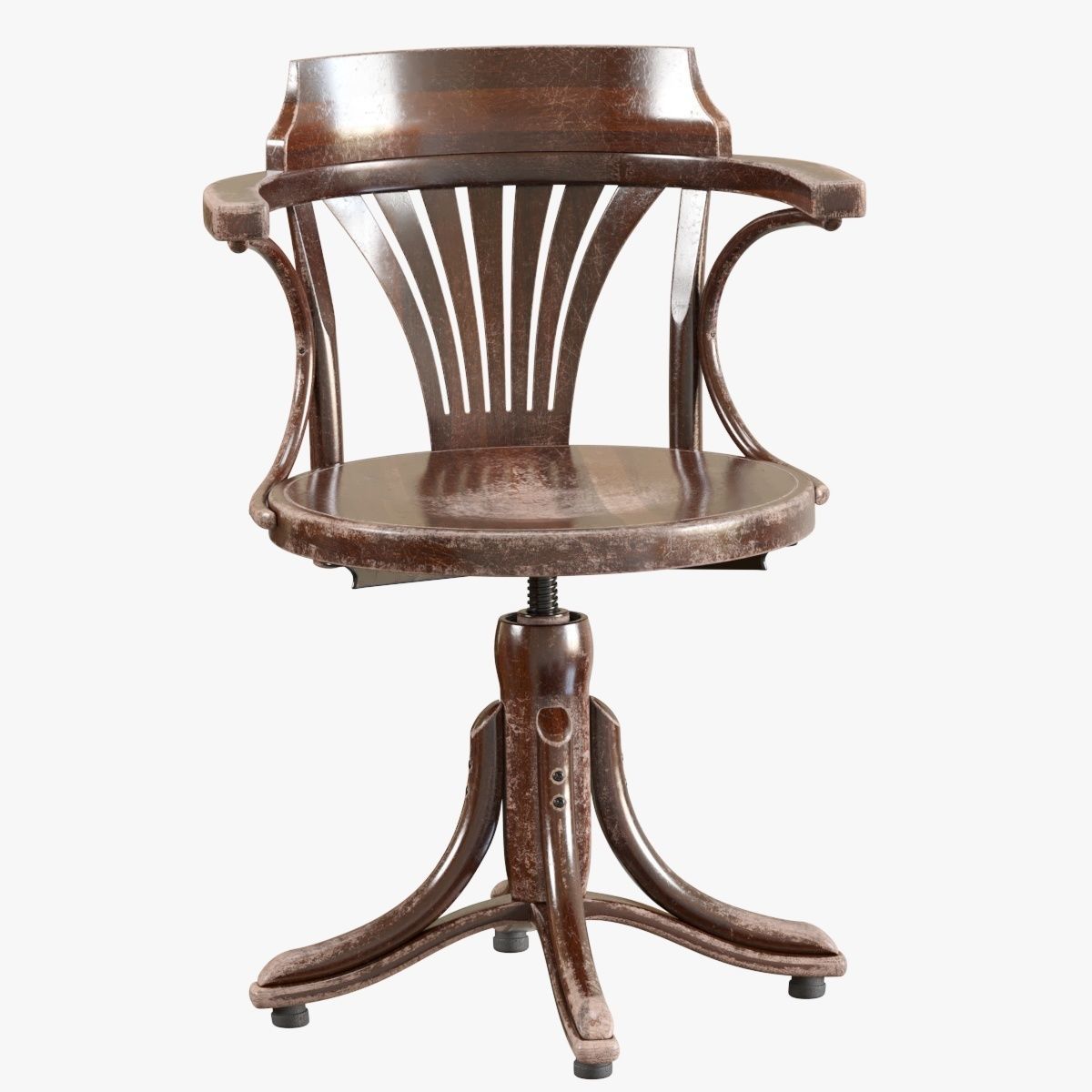 TON Armchair Kontor 523 Aged Low-poly 3D model_6