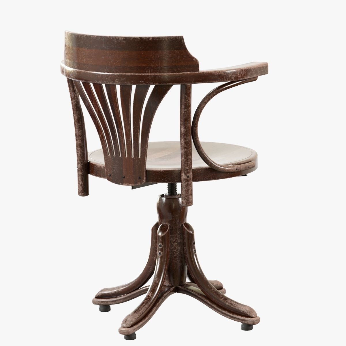 TON Armchair Kontor 523 Aged Low-poly 3D model_2