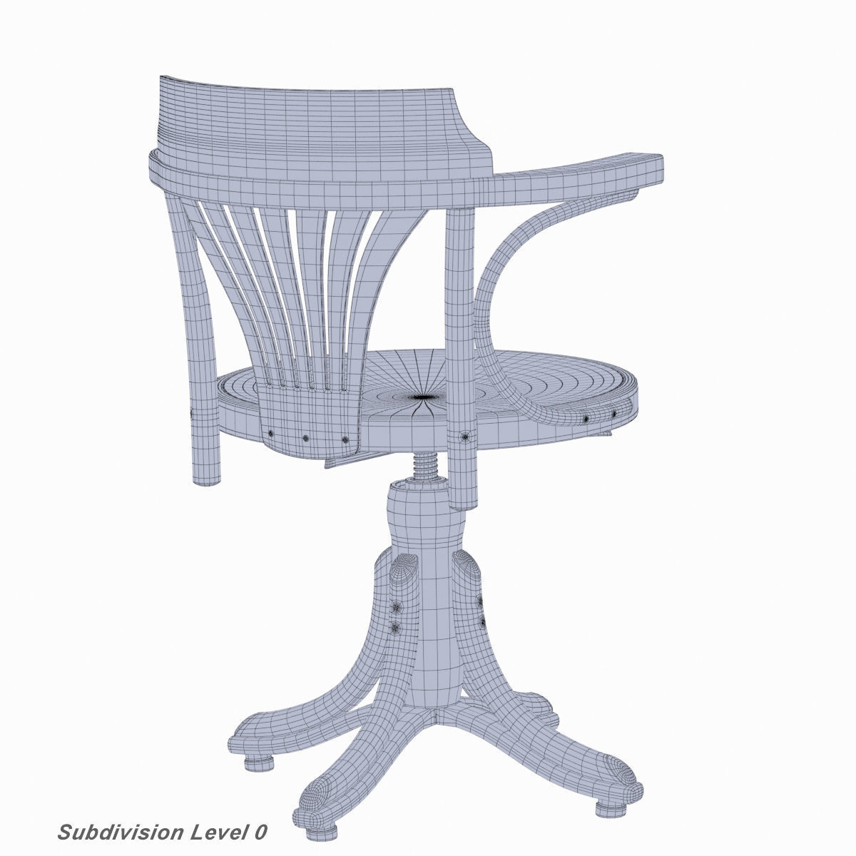 TON Armchair Kontor 523 Aged Low-poly 3D model_10