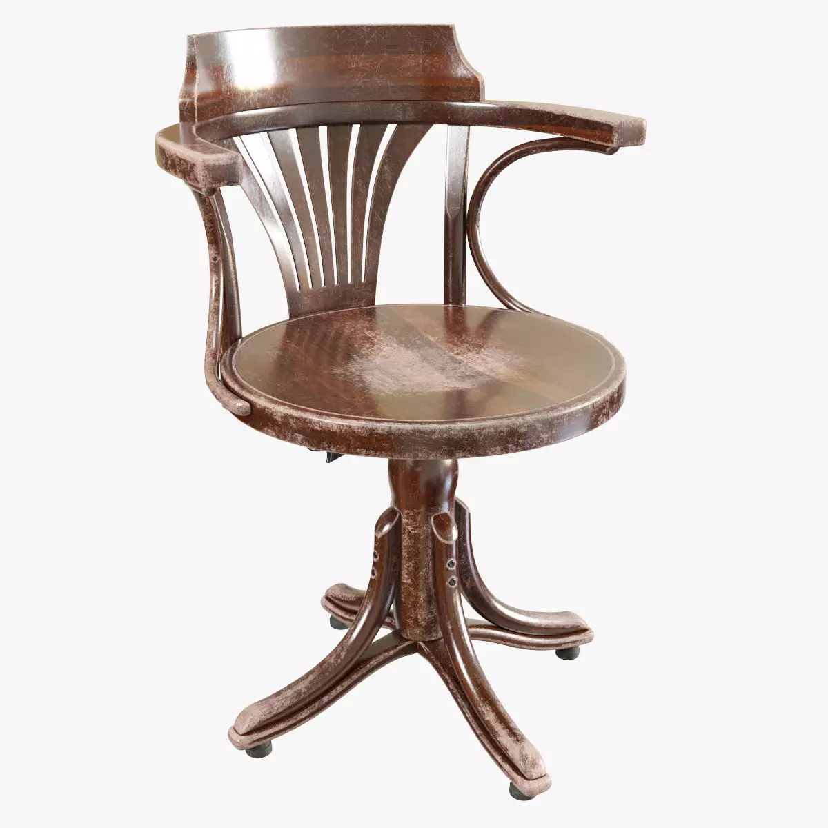 TON Armchair Kontor 523 Aged Low-poly 3D model_0