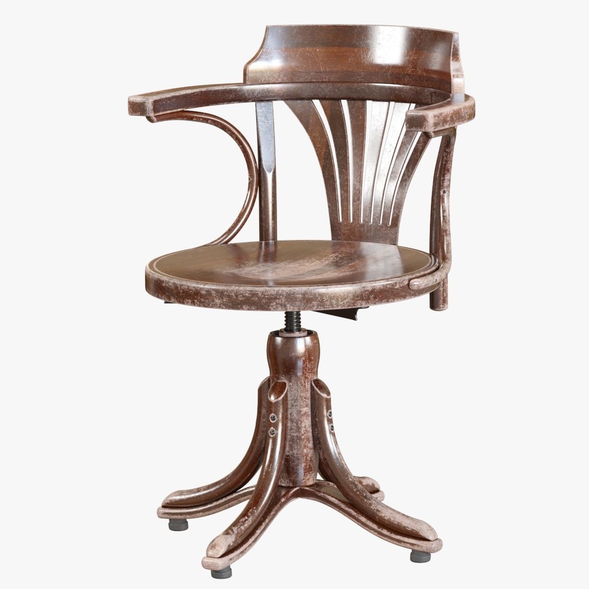 TON Armchair Kontor 523 Aged Low-poly 3D model_5