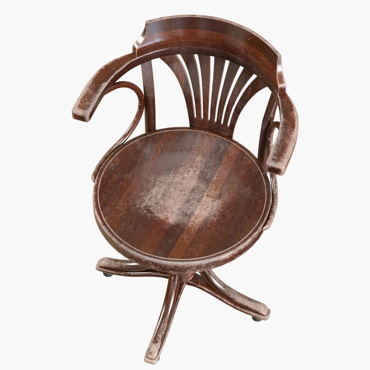 TON Armchair Kontor 523 Aged Low-poly 3D model_7