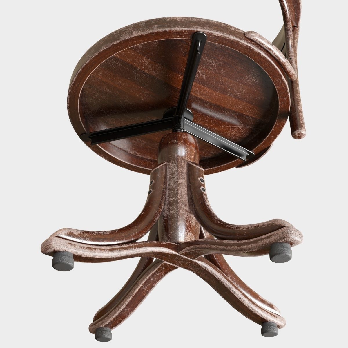 TON Armchair Kontor 523 Aged Low-poly 3D model_8