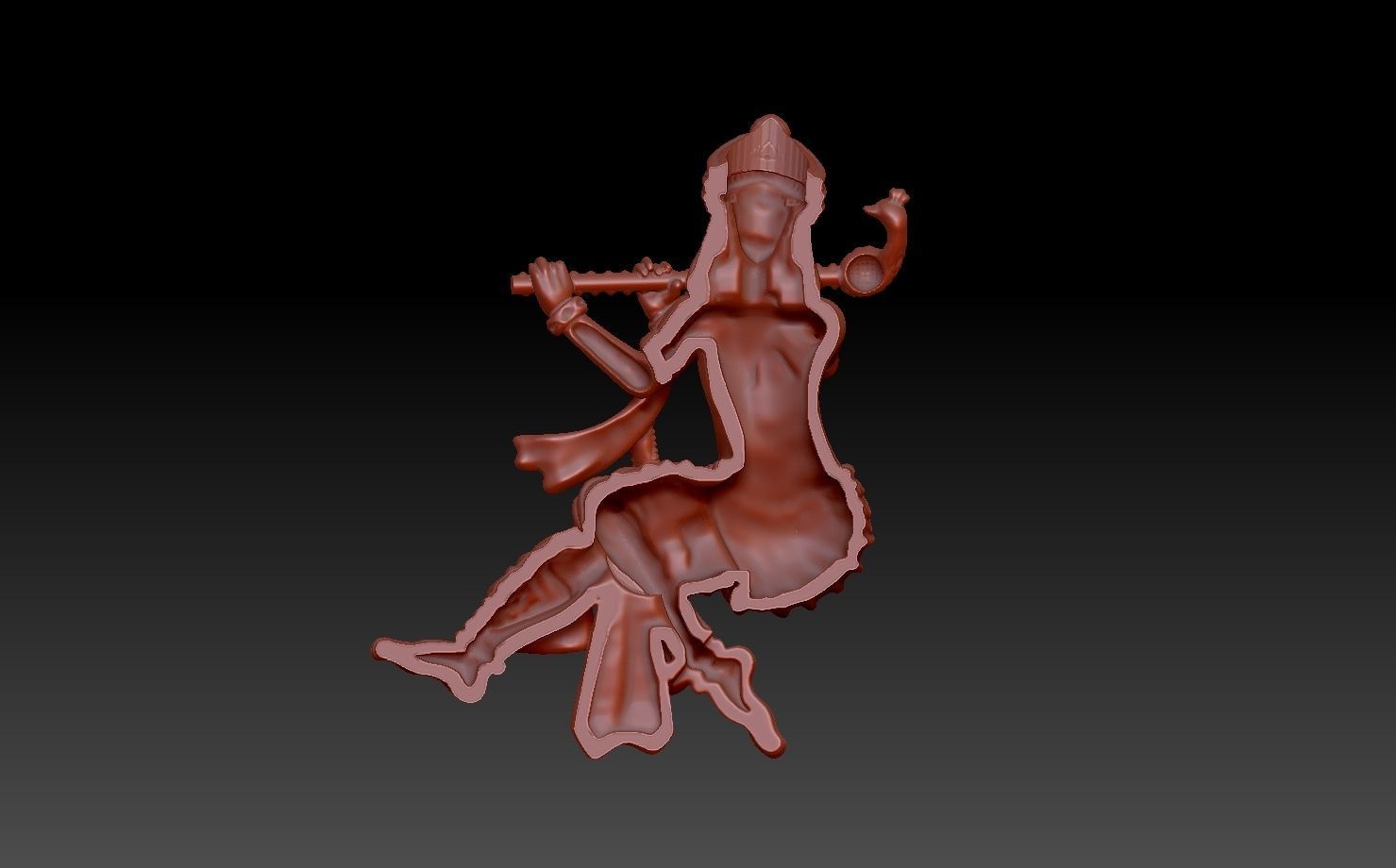 Krishna Pendant 3D print model_3