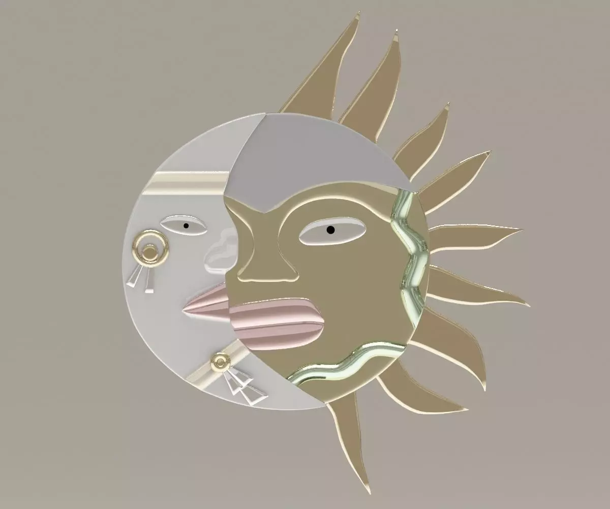 Sun Moon 3D model_0