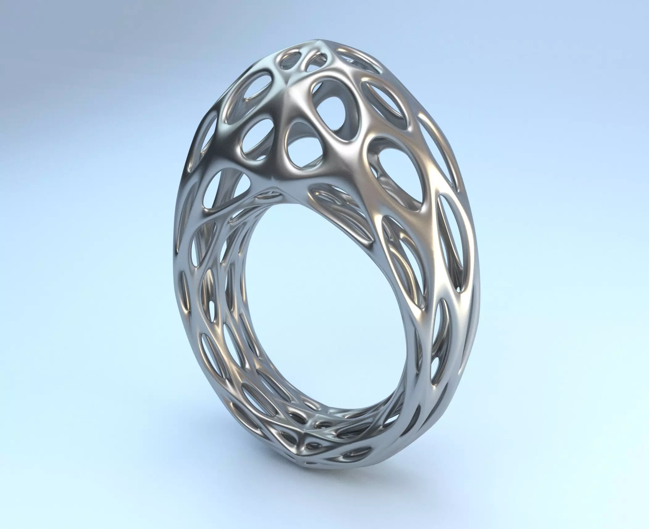 Voronoi Ring 3D print model_0