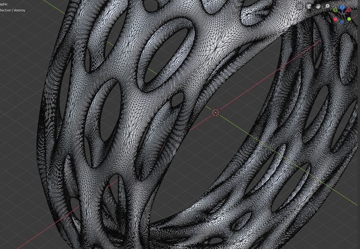 Voronoi Ring 3D print model_3