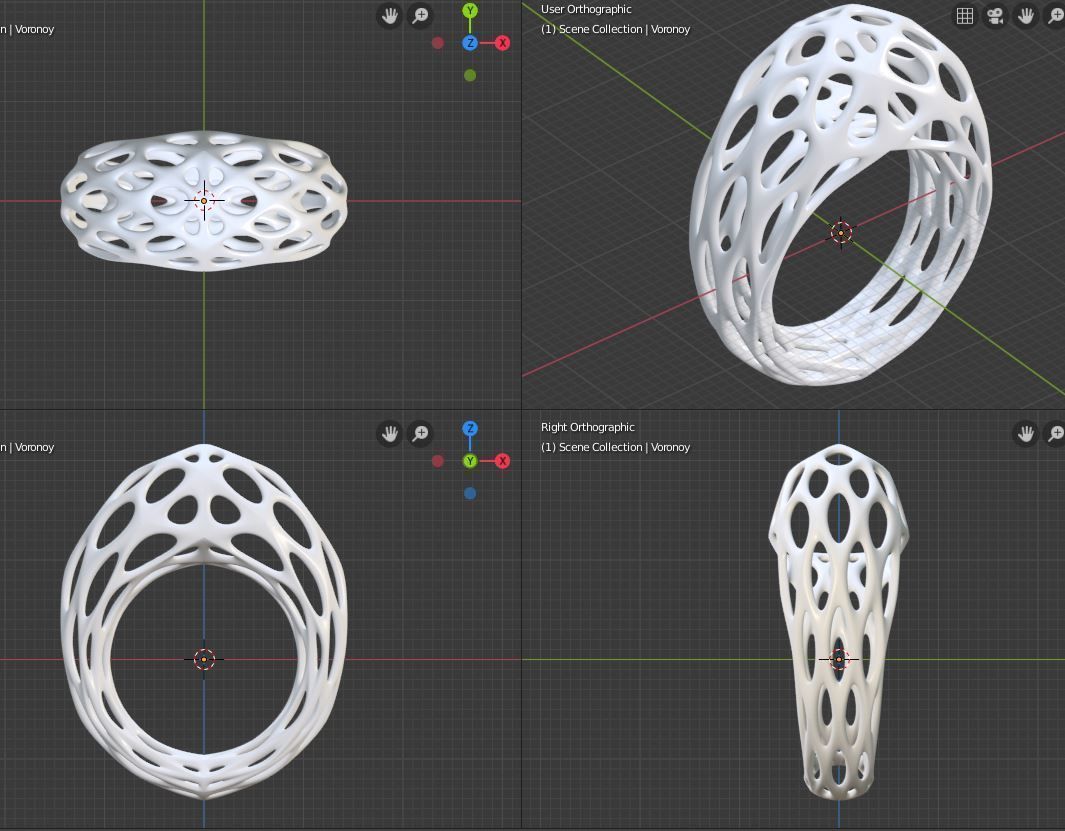 Voronoi Ring 3D print model_2
