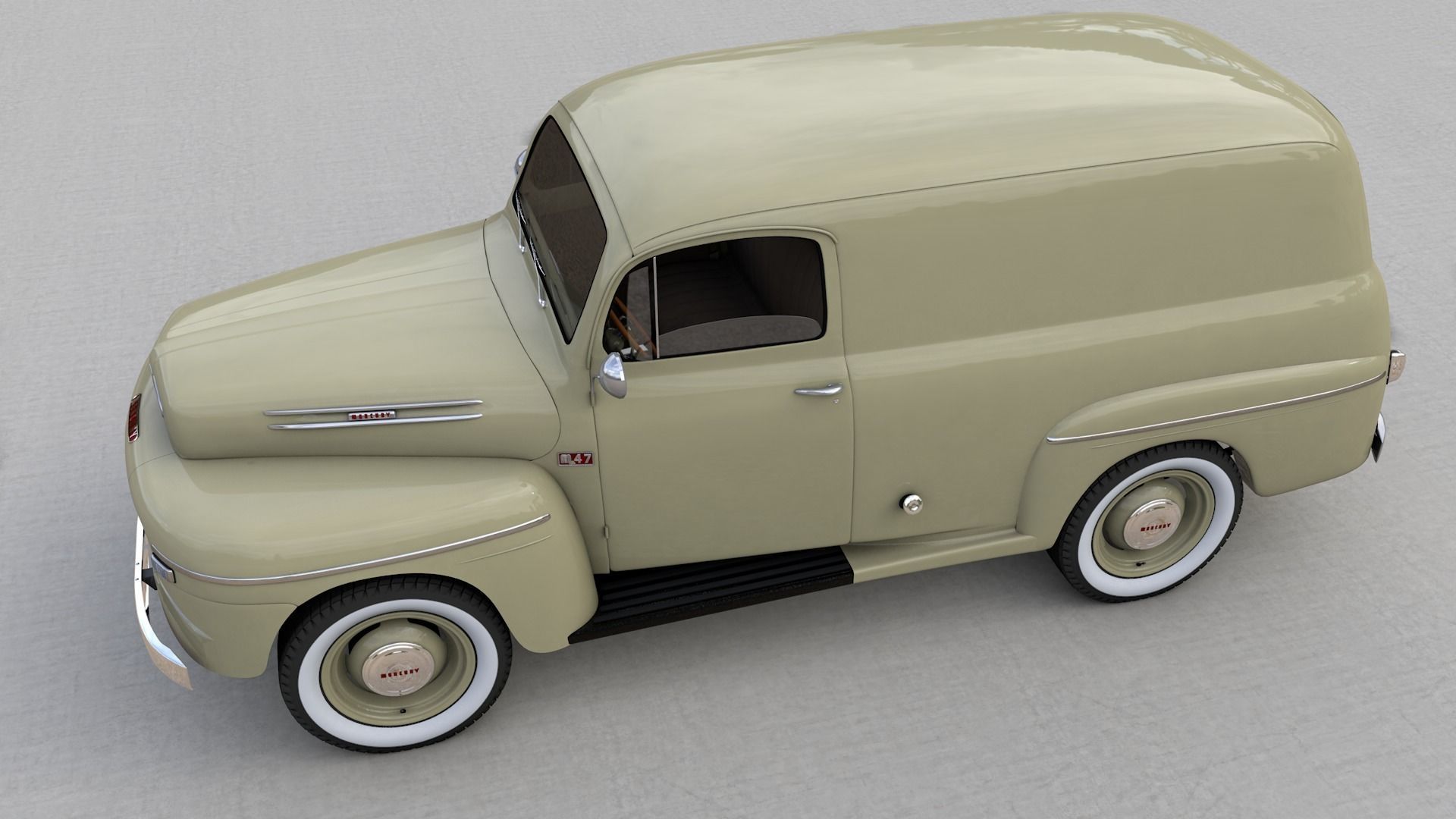 M47 SERIES PANEL VAN 1949 3D model_1