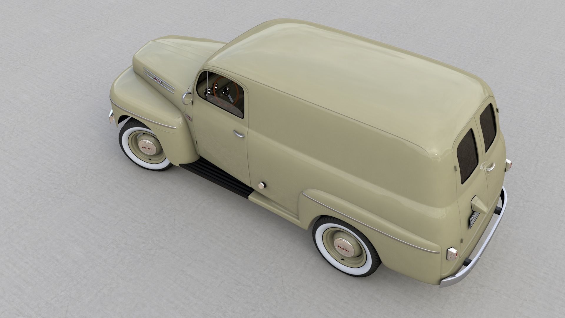 M47 SERIES PANEL VAN 1949 3D model_2