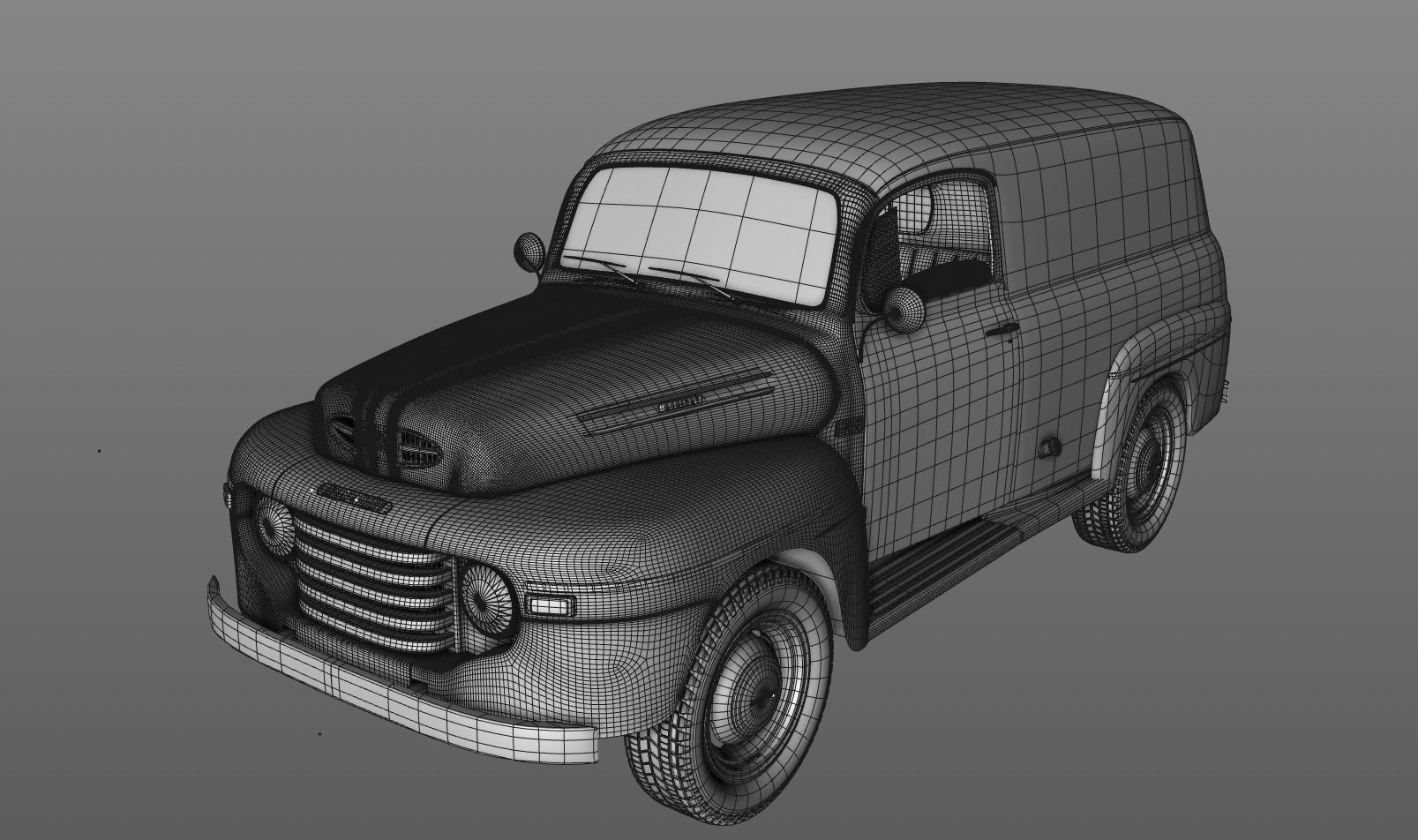 M47 SERIES PANEL VAN 1949 3D model_11