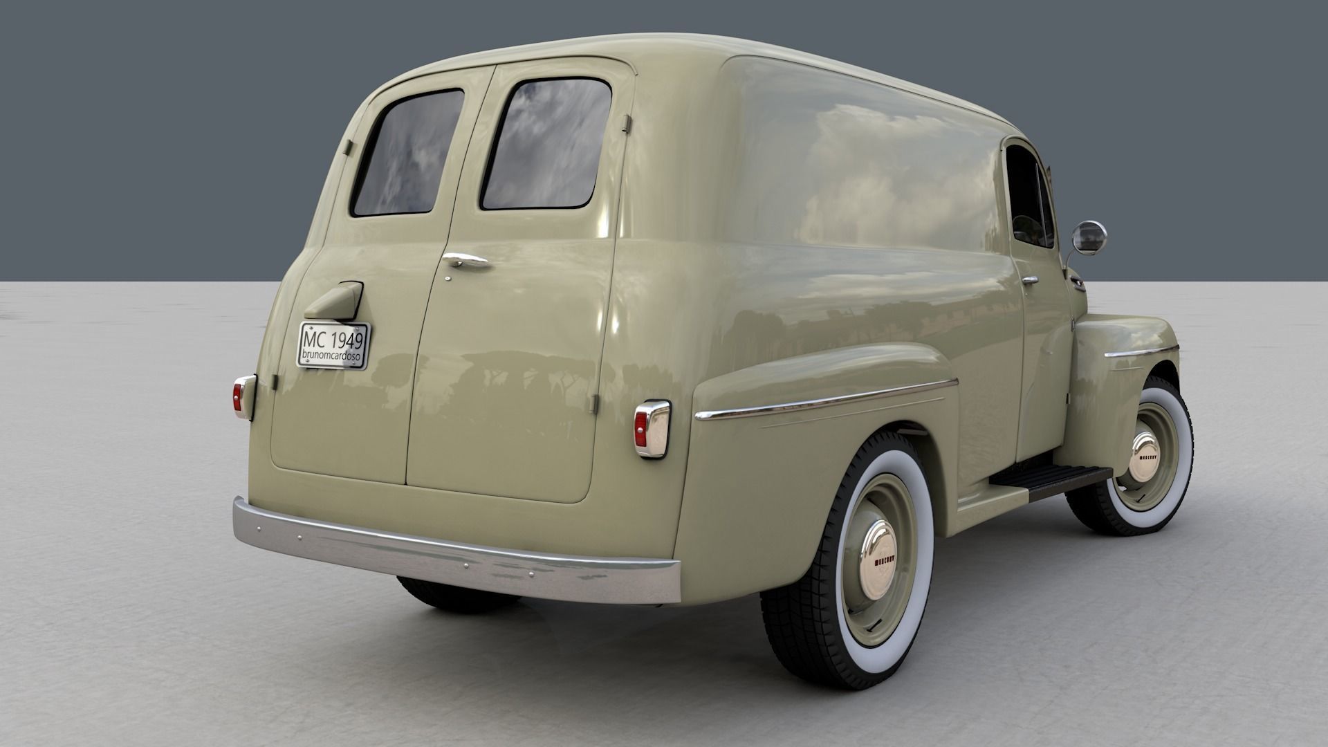 M47 SERIES PANEL VAN 1949 3D model_5