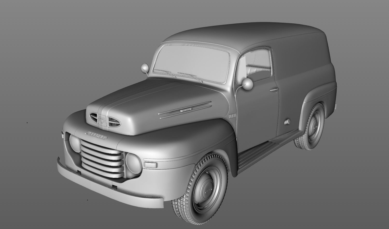 M47 SERIES PANEL VAN 1949 3D model_9
