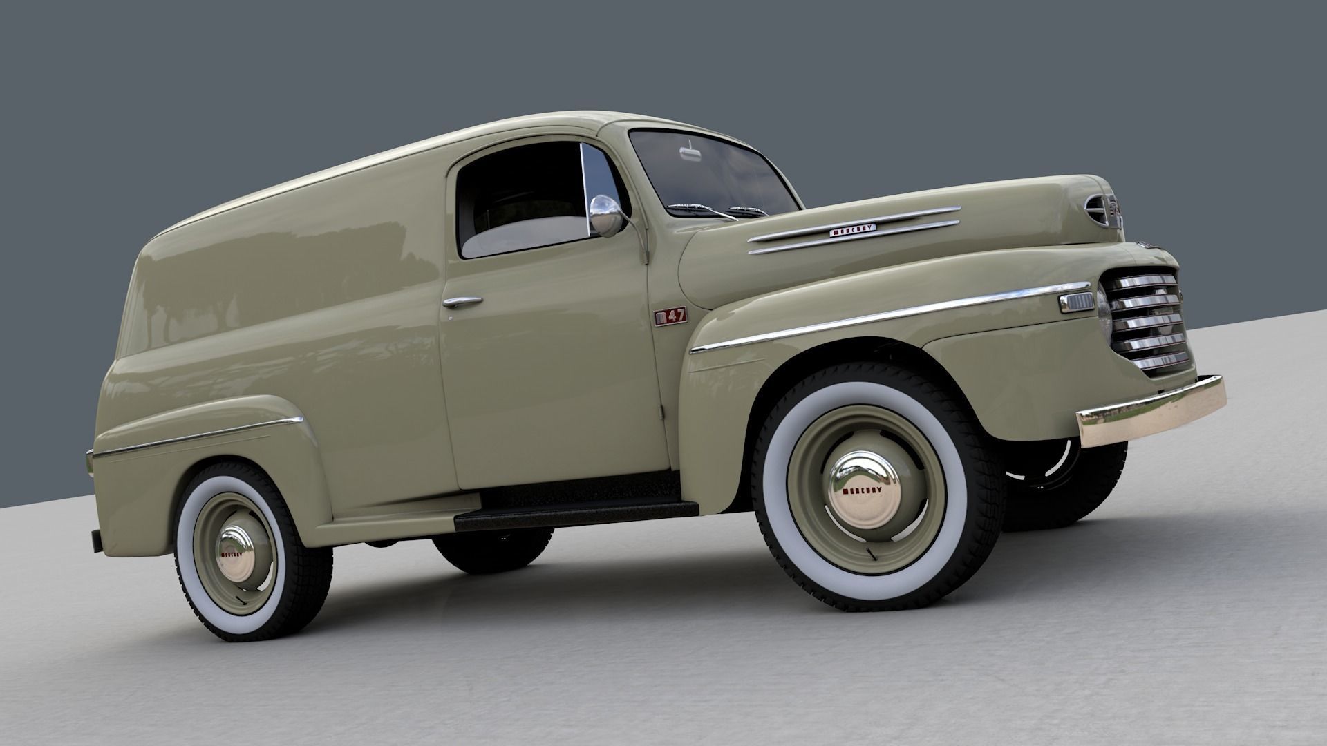 M47 SERIES PANEL VAN 1949 3D model_4
