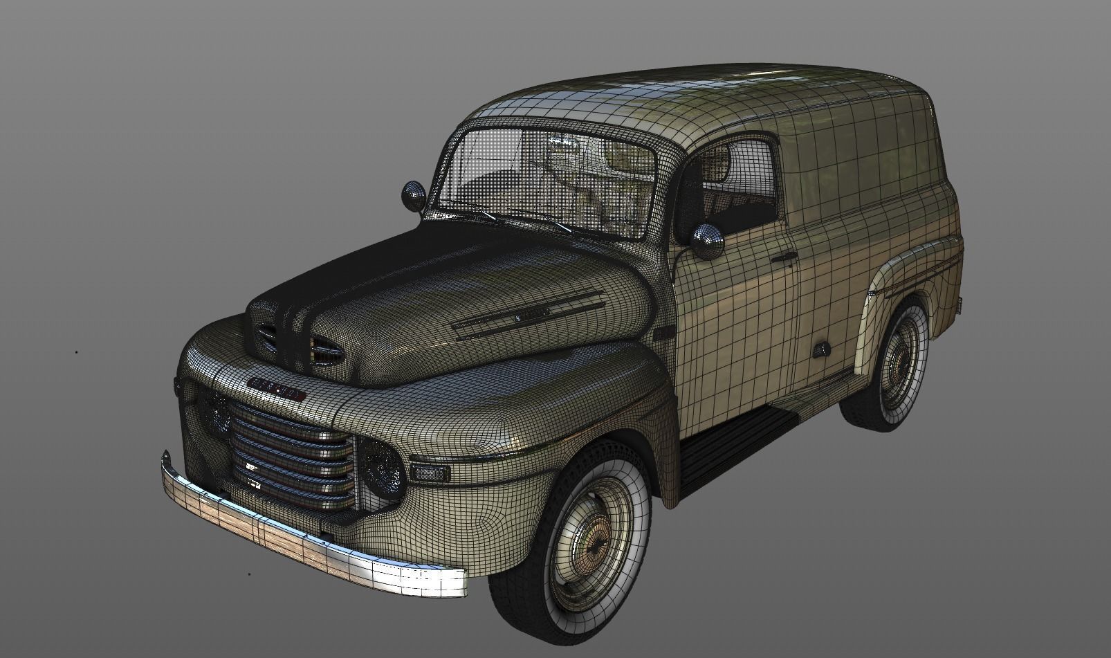 M47 SERIES PANEL VAN 1949 3D model_12